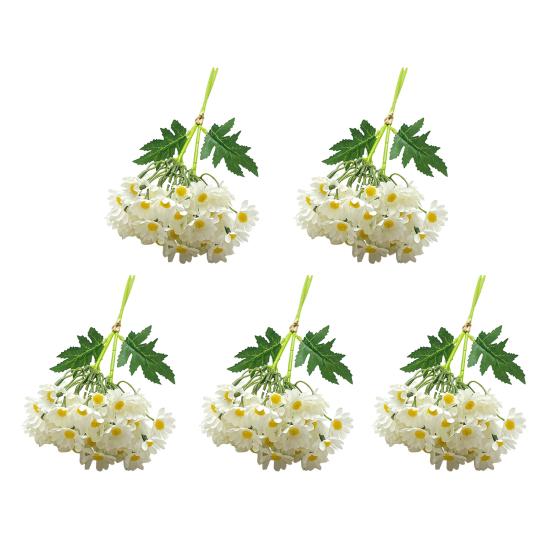 Künstliches Kamillenbündel Künstliche Kamillenblüten mit biegsamen Stielen UV-beständige realistische Kunstblumen für Zuhause Vase Garten Hochzeitsdeko
