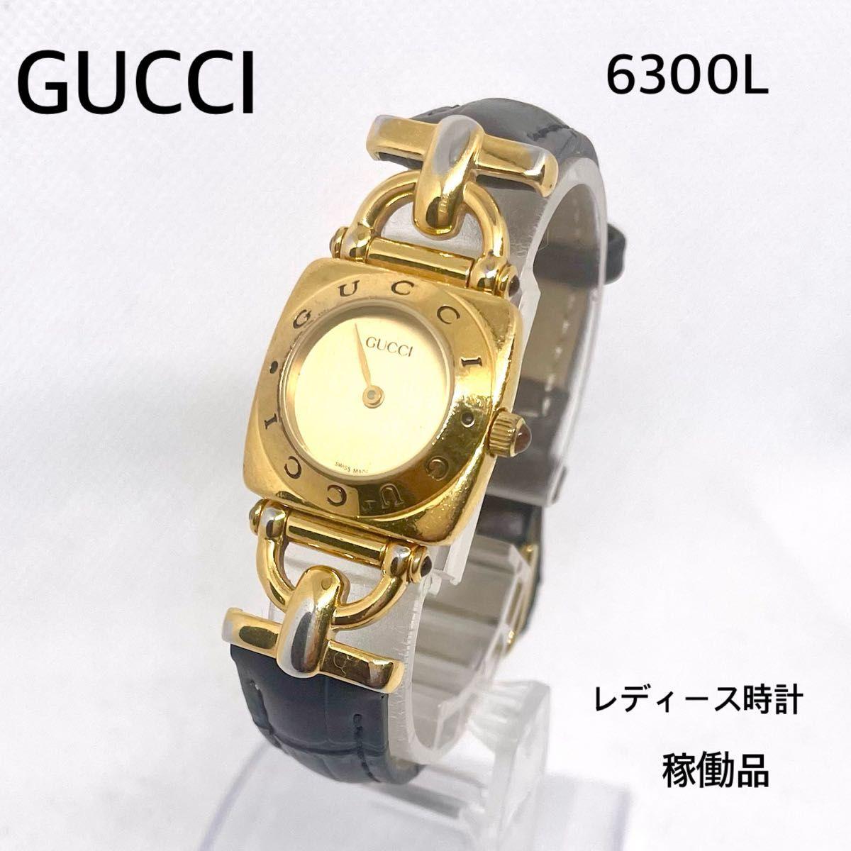 Used Operation GUCCI Gucci 6300L Horsebit External New Leather Belt Ladies Watch Quartz