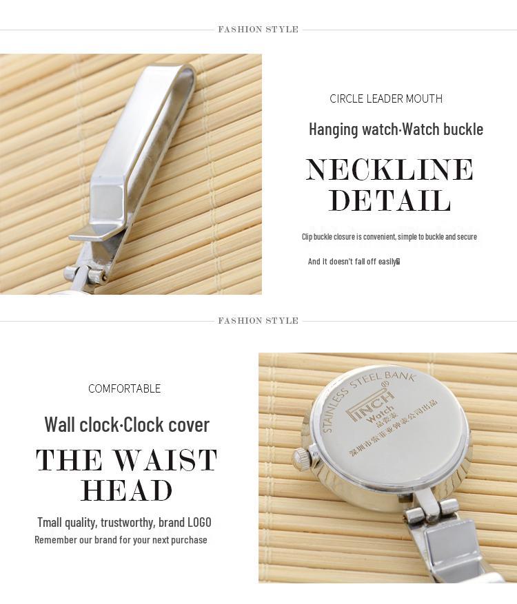 Engraved Women's Nurse Pendant Brooch Watch for Medical Use