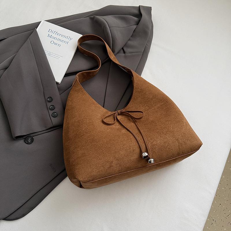 Women Faux Suede Small Shoulder Bag 2025 Winter Underarm Bag Luxury Designer Trend Brand Simple Handbags and Purses