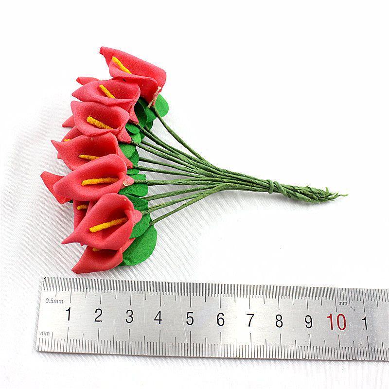 Simulation Calla Lily Foam Paper Flower DIY Decor Accessory, Handmade Candy Box & Envelope Decoration.