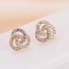 European and American Fashion Women's Flower Rhinestone Geometric Metal Stud Earrings