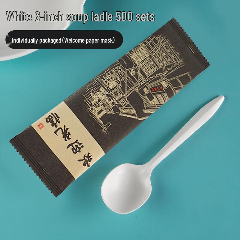 Disposable 6-inch White Plastic Spoons