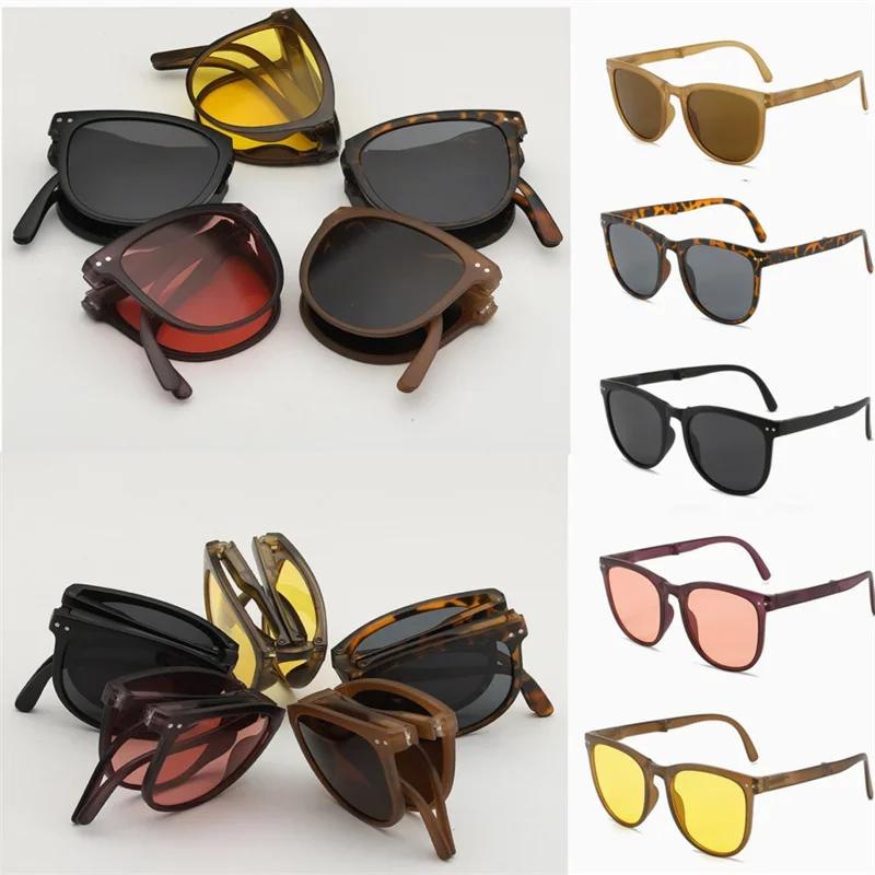 Folding Sunglasses Women Men Night Vision Driving Eyewear Portable Sun Glasses With Case Gafas De Sol