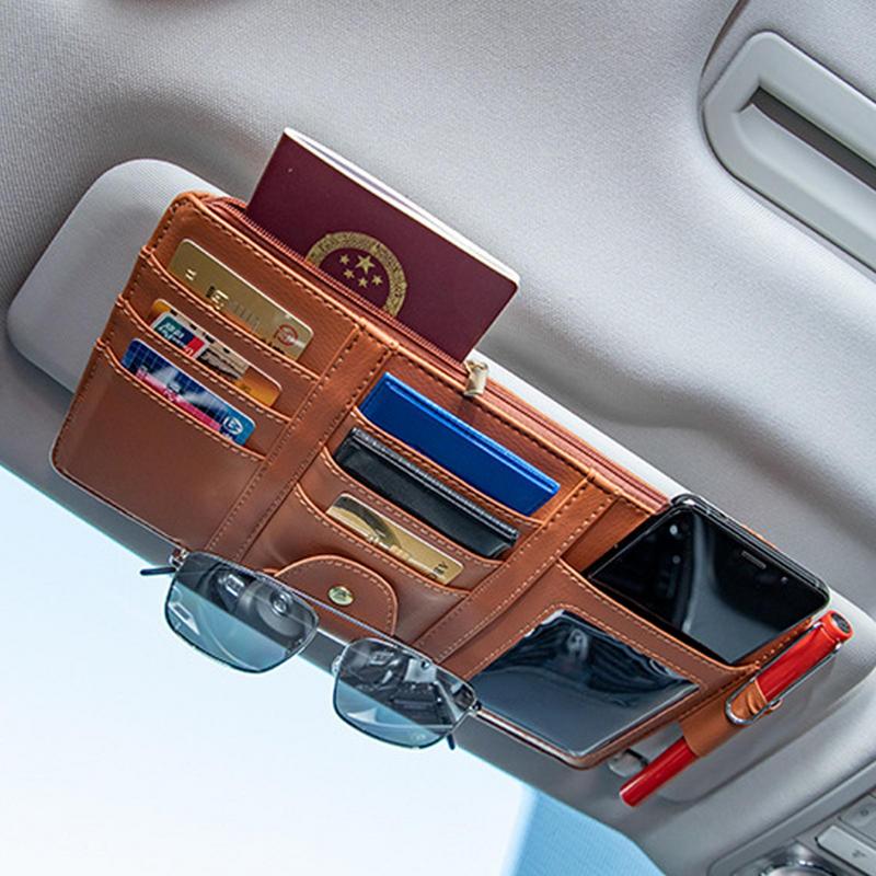 Sun Visor Organizer Sunshade Holder Pocket Car Sunshade Storage Bag For Truck SUV RV Sedan Vehicle Daily Commuting Travel