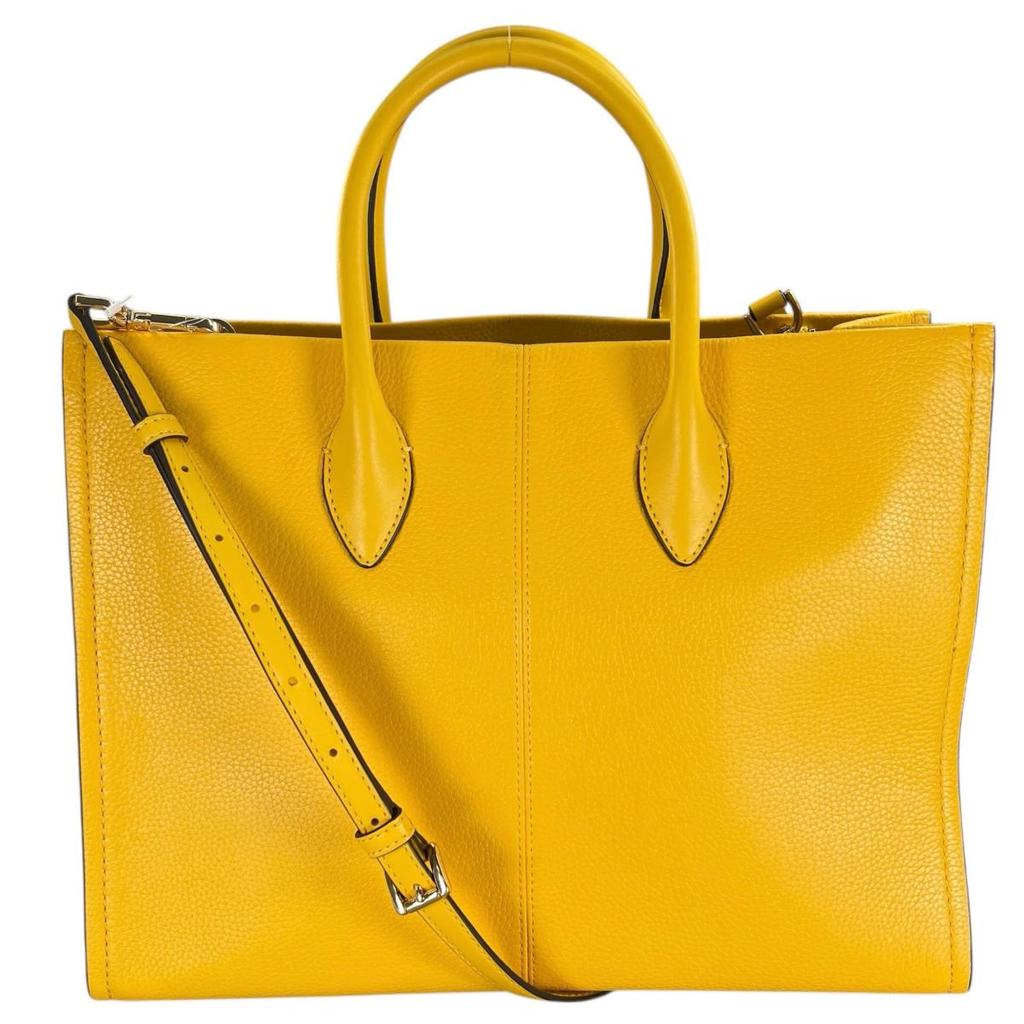 Michael Kors Shoulder Bag Handbag Cowhide Yellow Women Used