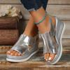 Summer Womens Open Toe Chunky Heel Sandals With Adjustable Buckle For Casual Outfits