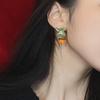 Glass Persimmon Retro Earrings, Stunning Girl Orange Earrings, Versatile And Elegant Chinese Style Earrings