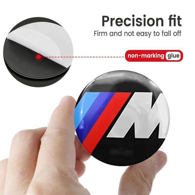 Car Sticker High Quality 56mm 60mm Polished Wheel Center Stickers Strong Adhesive No Residue Hub Caps Badge Decals For BMW M