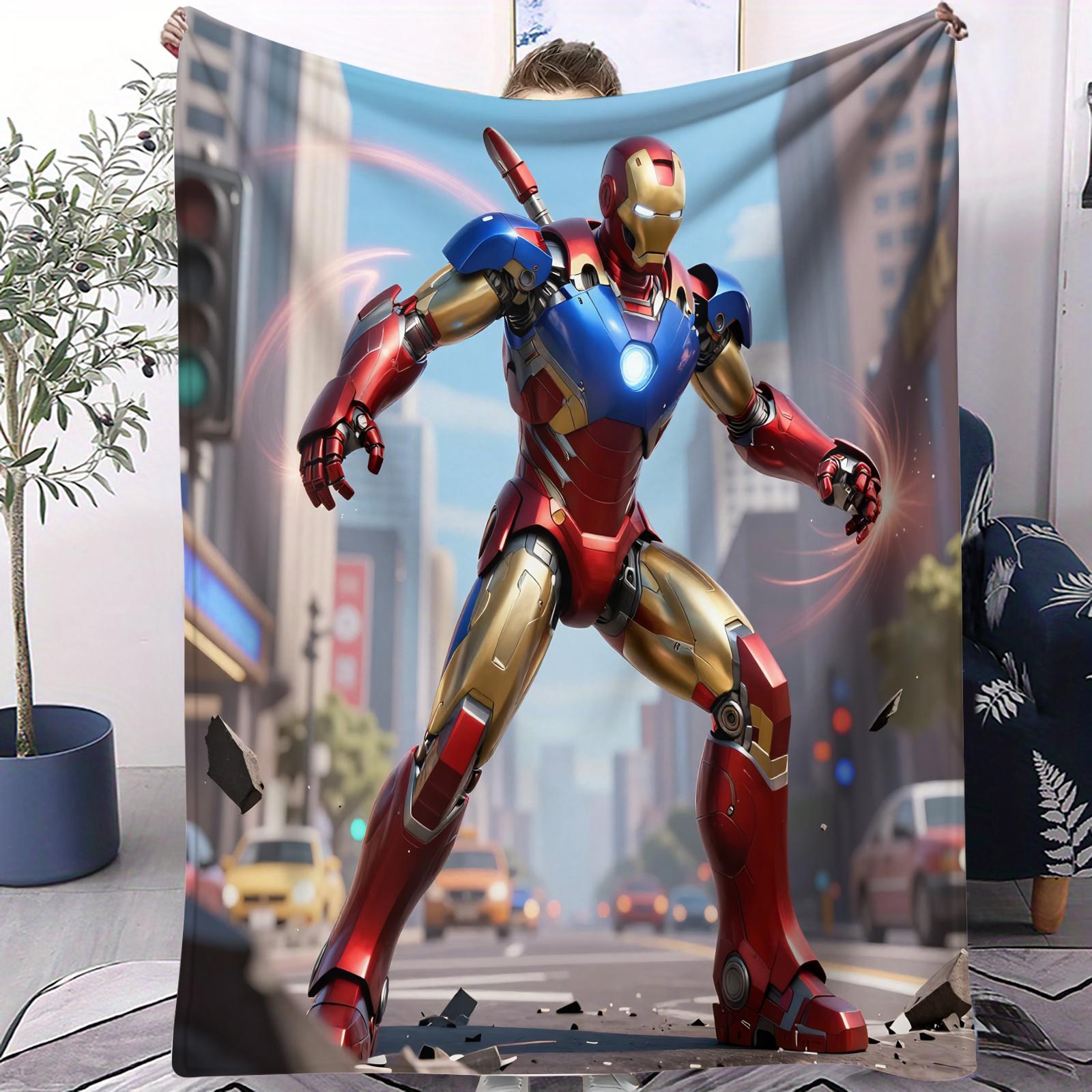 

Фланелевое одеяло с рисунком Железного Человека, красно-золотого цвета, очень мягкое, приятное на ощупь, теплое, идеально подходит для кровати, дивана, кемпинга, в любое время года — отличный подарок для поклонников. 75cmx90cm