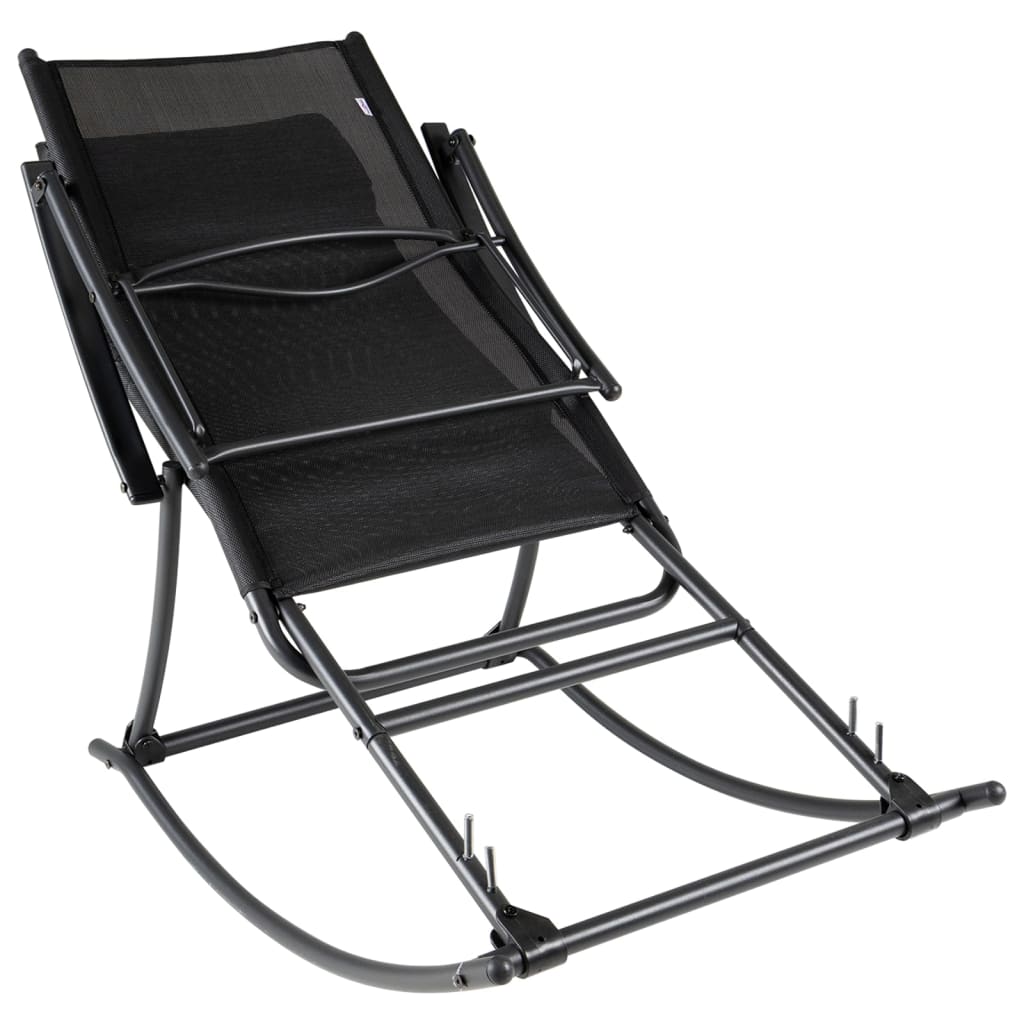 Garden Swing Chair Steel and Textilene Black