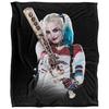 Harley Quinn Bat At You Character Face Blanket