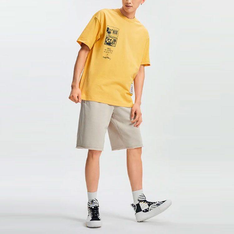 Li Ning x Disney Sports Fashion Collection T Shirt Men's Light Ochre Yellow AHSR501-3