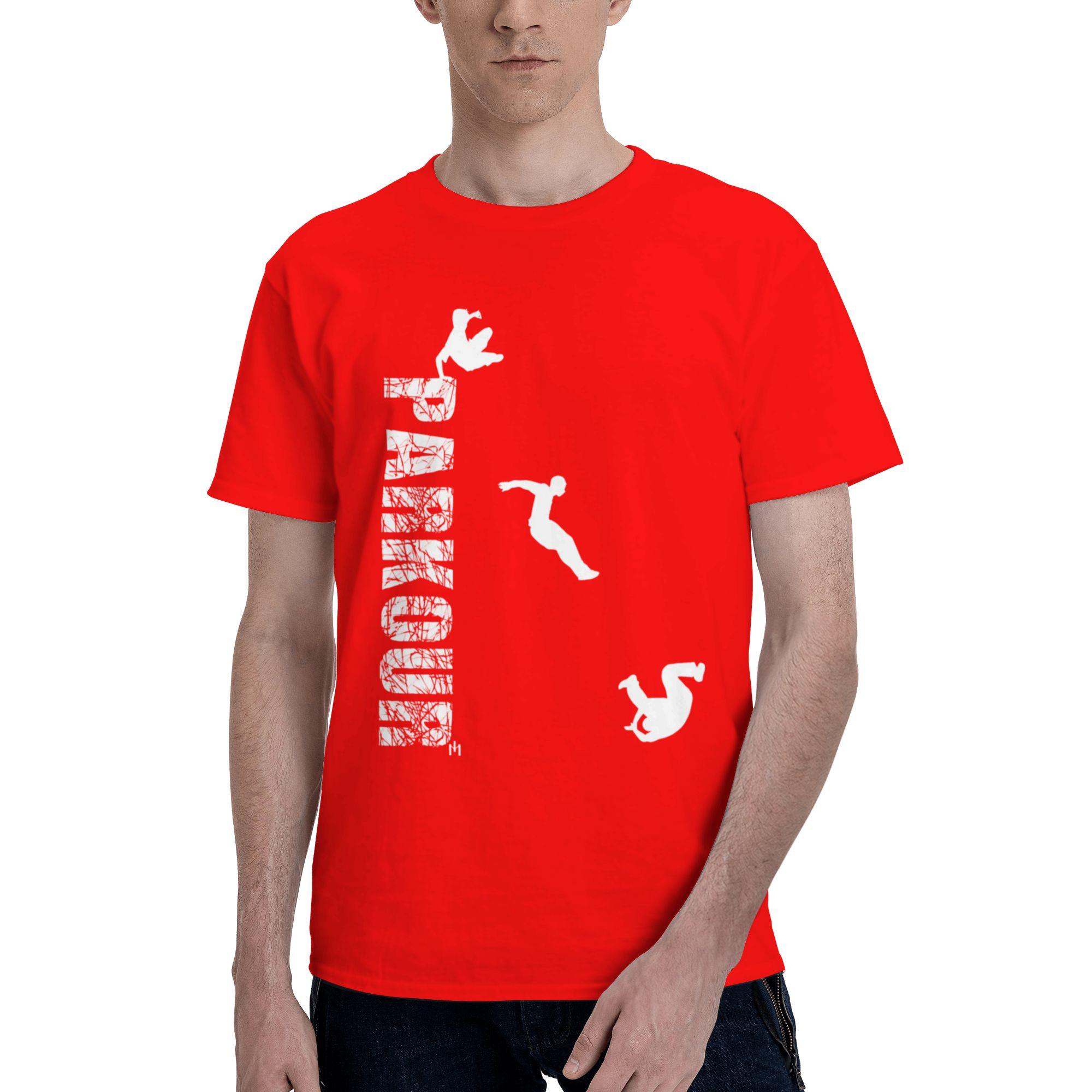 urban traceur Men T Shirt Parkour Novelty Tees Short Sleeve Round Neck Cotton Birthday Present Tops TShirt S