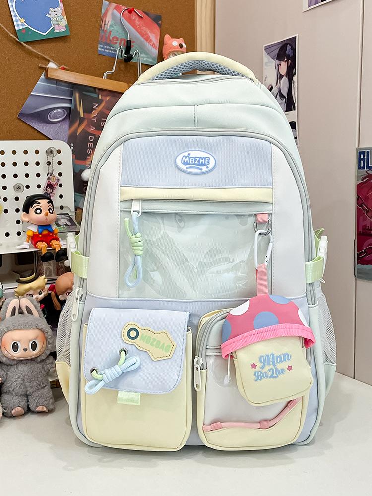 Schoolbag Japanese Ins New High-value Fresh and Sweet Dopamine Backpack Junior High School Students Lightweight Large-capacity Backpack