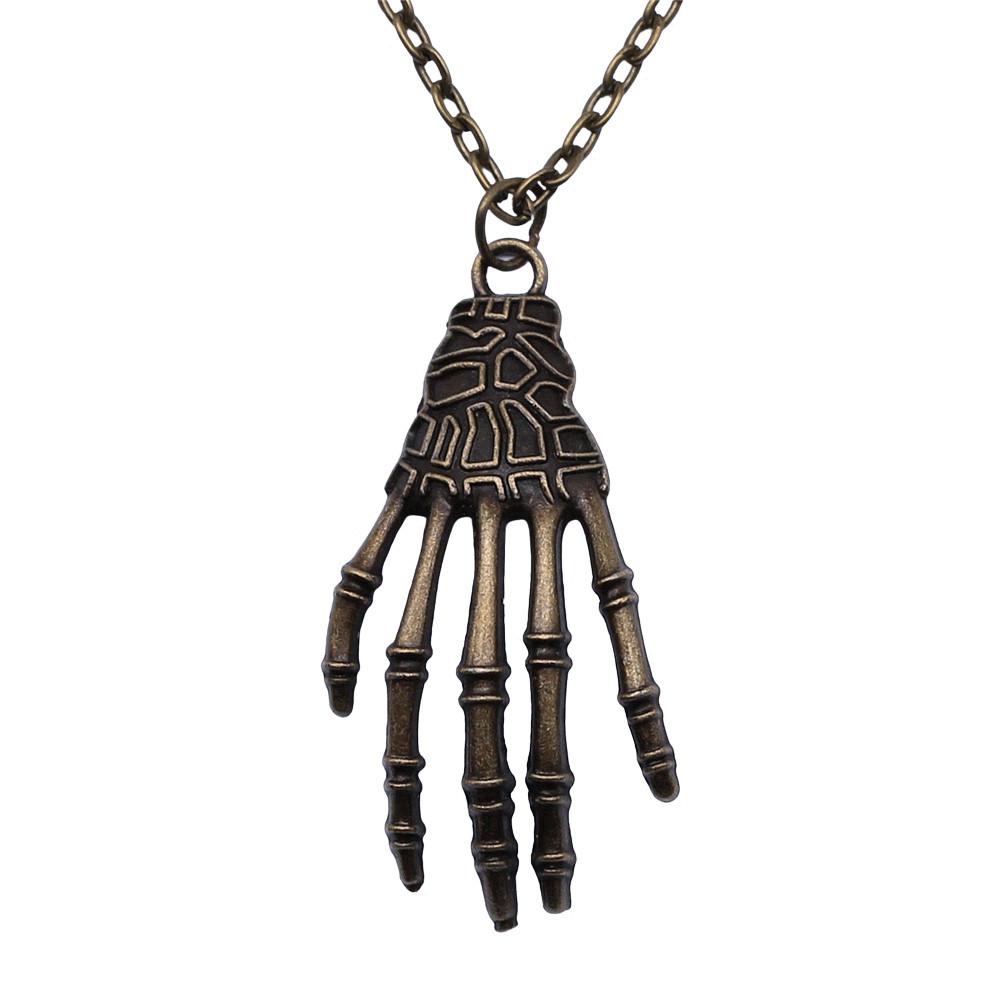 Pray Amulet Charm Necklace Cross Pendant Vintage Halloween Witchy Jewelry 43cm Chain