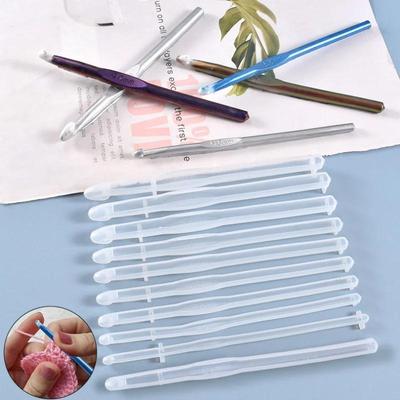 10 Stili Uncinetti Resina Epossidica Cristallo Stampo Fai da Te Lavorazione a Maglia Maglioni Sciarpe Strumento Colata Stampo in Silicone Artigianato Fai da Te Strumento di Realizzazione