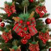 Christmas Decorative Bell Ornaments Bow Hanging Accessories DIY Festive Decor for Shopping Mall Window Display Party Supplies
