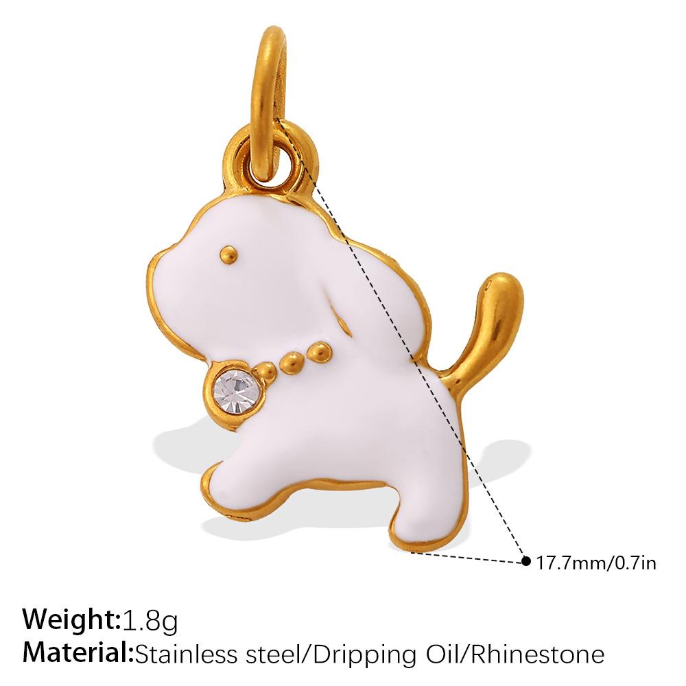 Lucky Cat Cartoon Animal DIY Pendant, 18K Gold Plated Stainless Steel Versatile Charm
