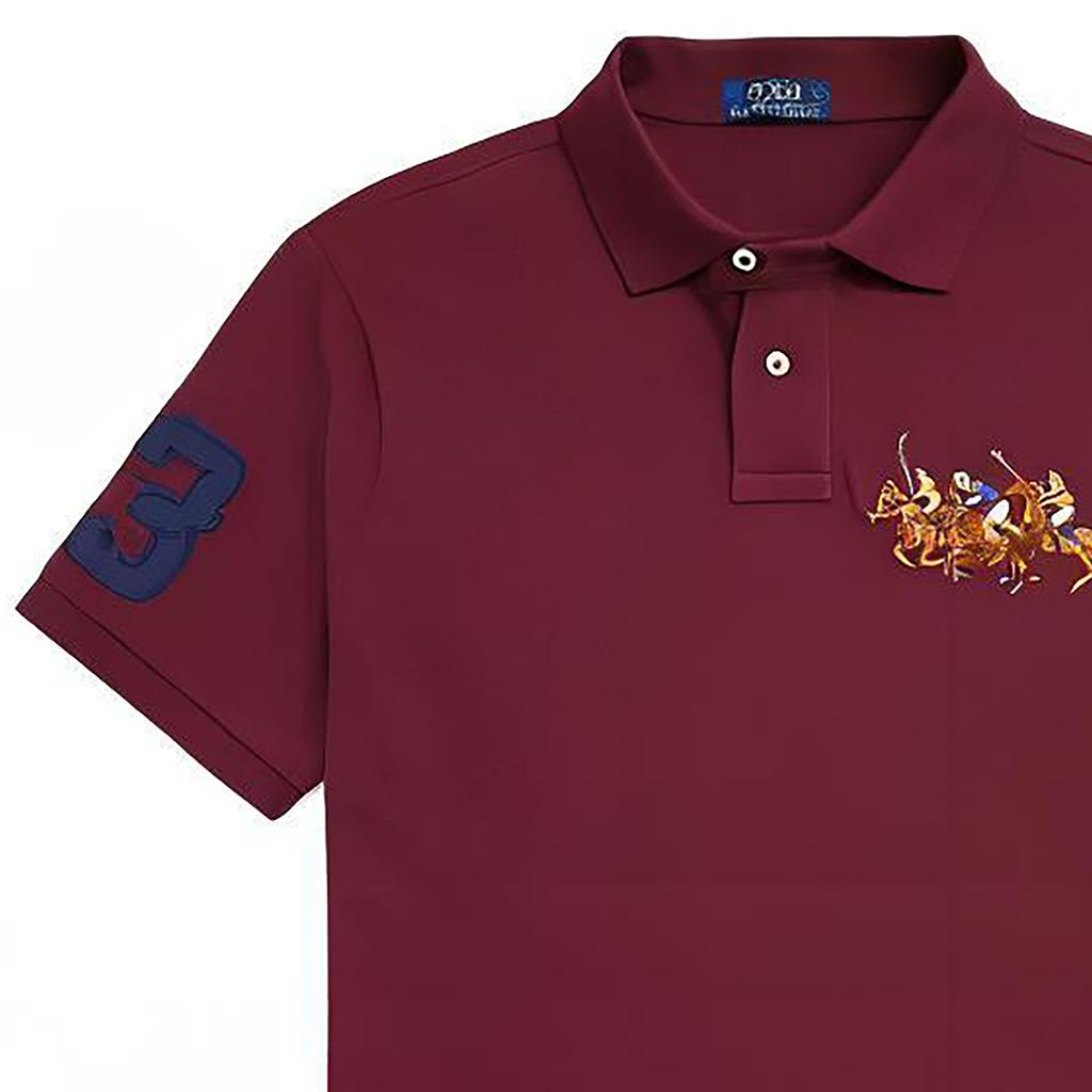 Polo Ralph Lauren FW22 Solid Slim Fit Polo Shirt With Three Pony Logo Short Sleeve Men Tops Red 1N821994-600