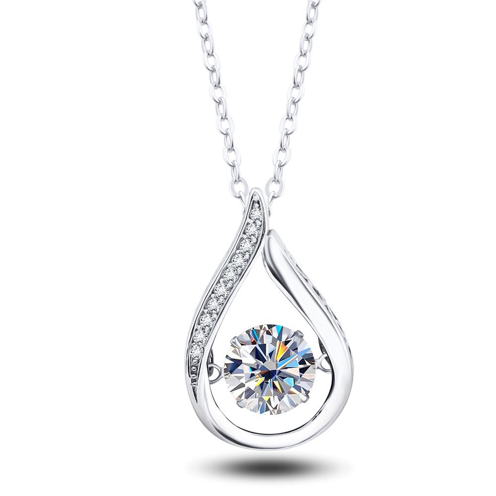 6.5mm S925 Sterling Silver Lightning Shape Pendant Necklace D VVS1 Moissanite Fine Jewelry 6.5mm белый
