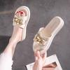 Thick bottom Internet celebrity slippers women's summer wear fashion ins wind super fire 2025 new casual chain non-slip sandals