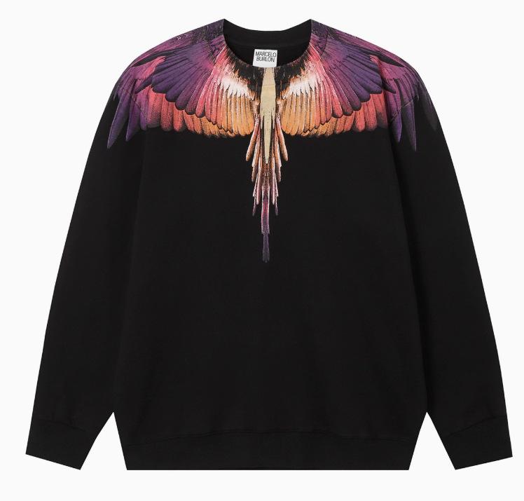 Felpa con cappuccio Marcelo Trendy Feathered Wings: Felpa girocollo unisex con motivo a fulmini e serpenti multicolore Phantom Wings.
