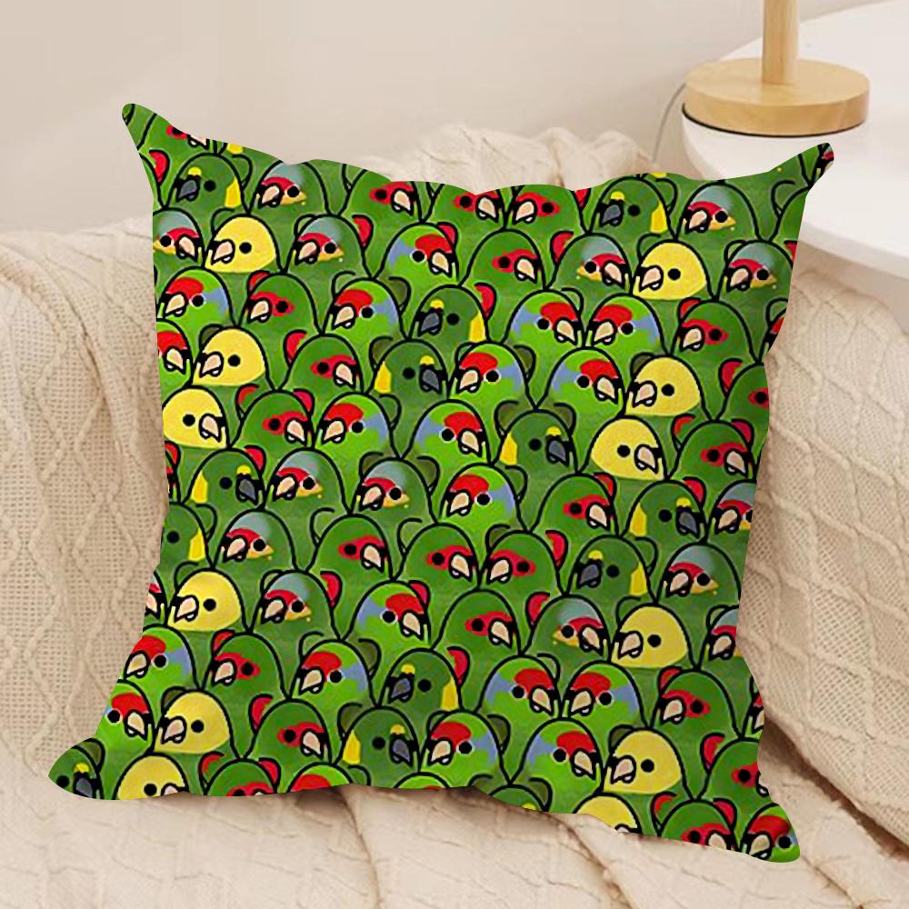 Cute Cockatiel Cushion Cover Silky Short Plush DoubleSided Printed Pillow Case for Sofa All Seasons Home Decor Gift