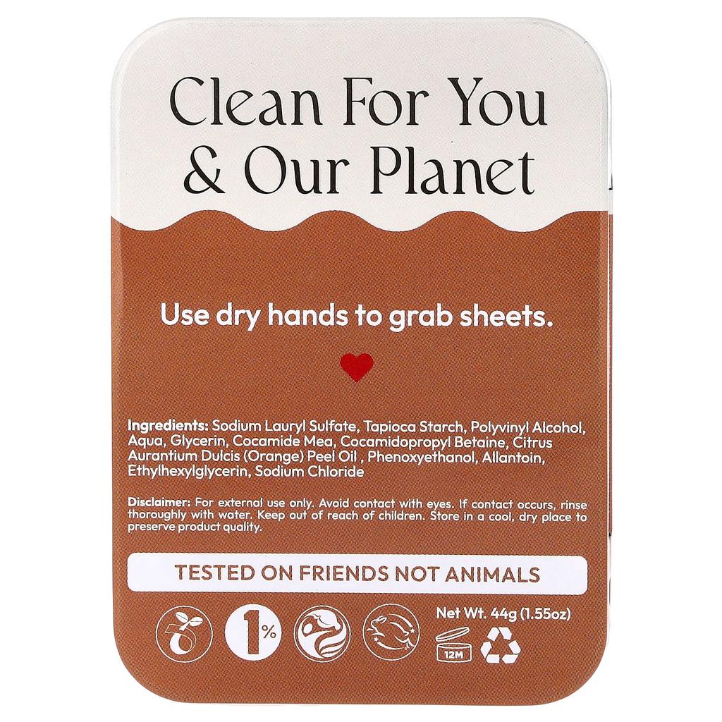 Fomin Travel Soap Sheets, Sweet Orange, 100 Sheets, 44g (1.55oz)