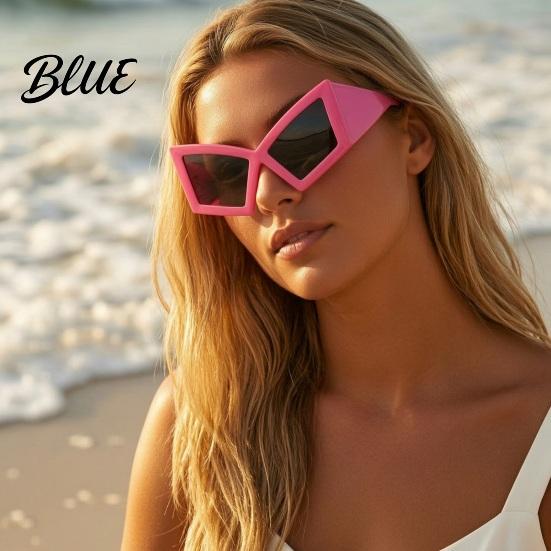 Futuristic Style Sunglasses Geometric Sunglasses Edgy Triangle Frame Shades Trendy UV Eye-catching Protection Sun Glasses for Women Street