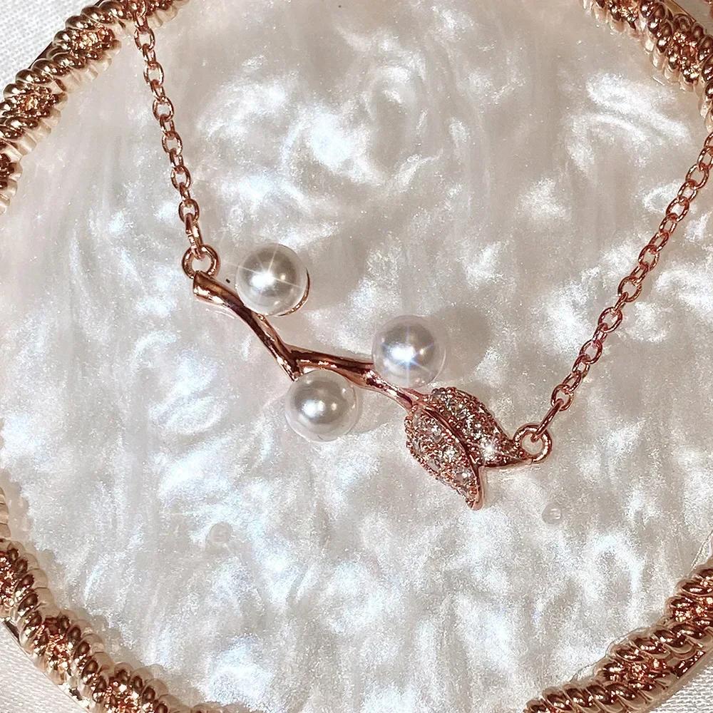 Einfache Damen Halskette Barock Kupfer Anhänger Kunstperle Geometrisches Design Farberhaltende Schlüsselbein Kette Schmuck