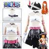 Authentisches One Piece Film Red-Nami Cosplay Kostüm Perücken-Set für Erwachsene