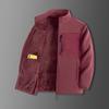 Men S Loose Fit Fleece Lined Stand Collar Jacket Casual Winter Coat