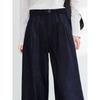 Plus Size Women's Clothing 2026 Spring Commuter Style Denim Wide-Leg Pants for Chubby Women, High-Waisted, Loose, Drapey, Slimming, Casual Pants
