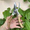 Tesoura de Madeira Maciça Aço Carbono Afiada Curva Podador Enxertia de Plantas Corte Floral Cabo Antiderrapante Tesoura Manual de Jardim