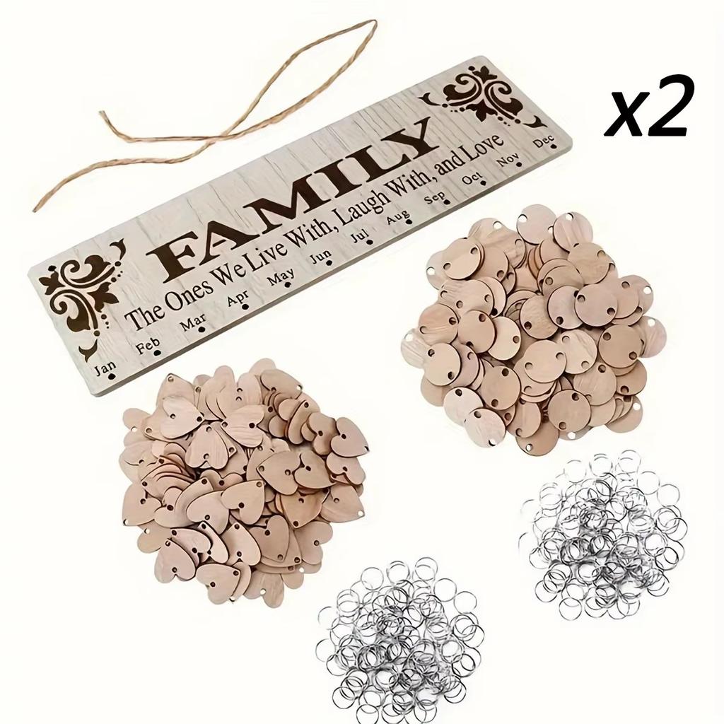 DIY Wooden Family Birthday Board Wall Hanging Calendar with 100 Wooden Tags Best Gift Ideas for Organizing Celebrations
