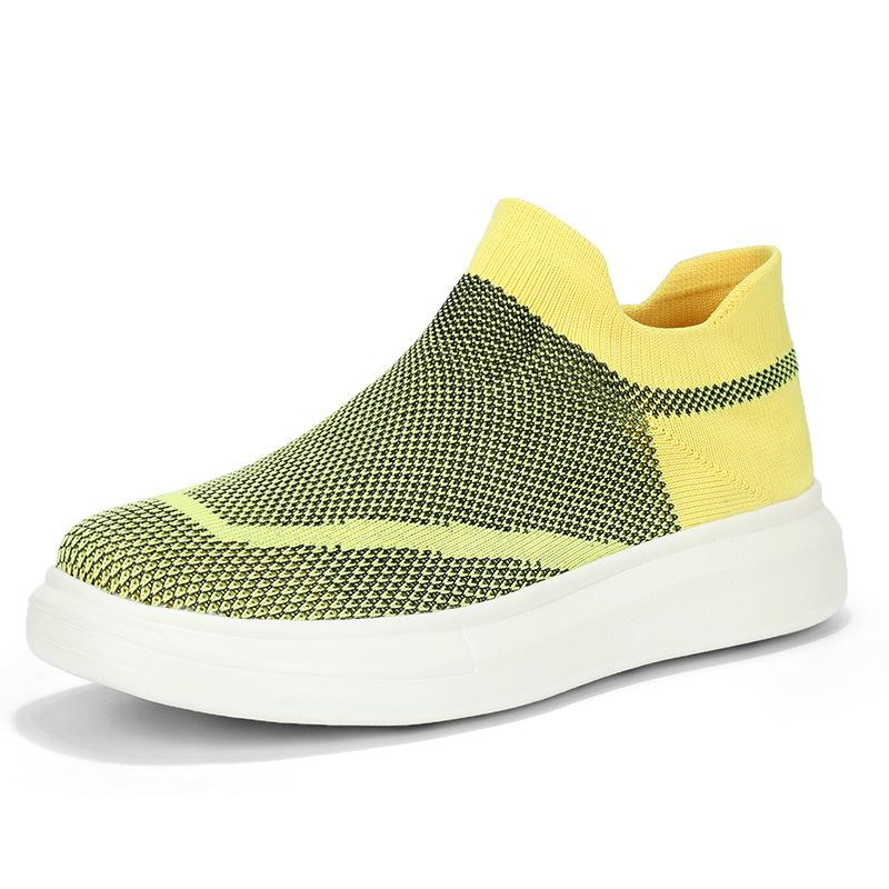 

New fly-woven couple shoes board shoes retro platform autumn new trend couple shoes 46