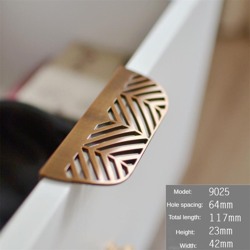 Handle Simple Nordic Leaf Type Zinc Alloy Installation Furniture Handle Cabinet Wardrobe Furniture Drawer