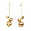Metal Ball Earrings For Women Copper Long Drop Dangle Post Studs Luxury Simple Design Fashion Zircon Basic Styles Gifts 2023334
