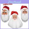 Christmas Latex Santa Claus Cap With White Beard Mask Role Play Fun Props