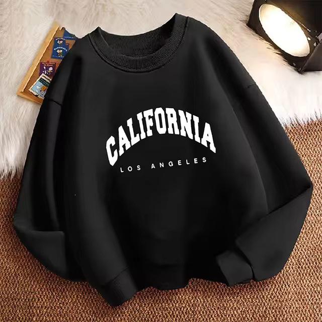 California LA Letter Sportswear Kids Crew Neck Hoodie - Casual Fashion Pullover for Boys