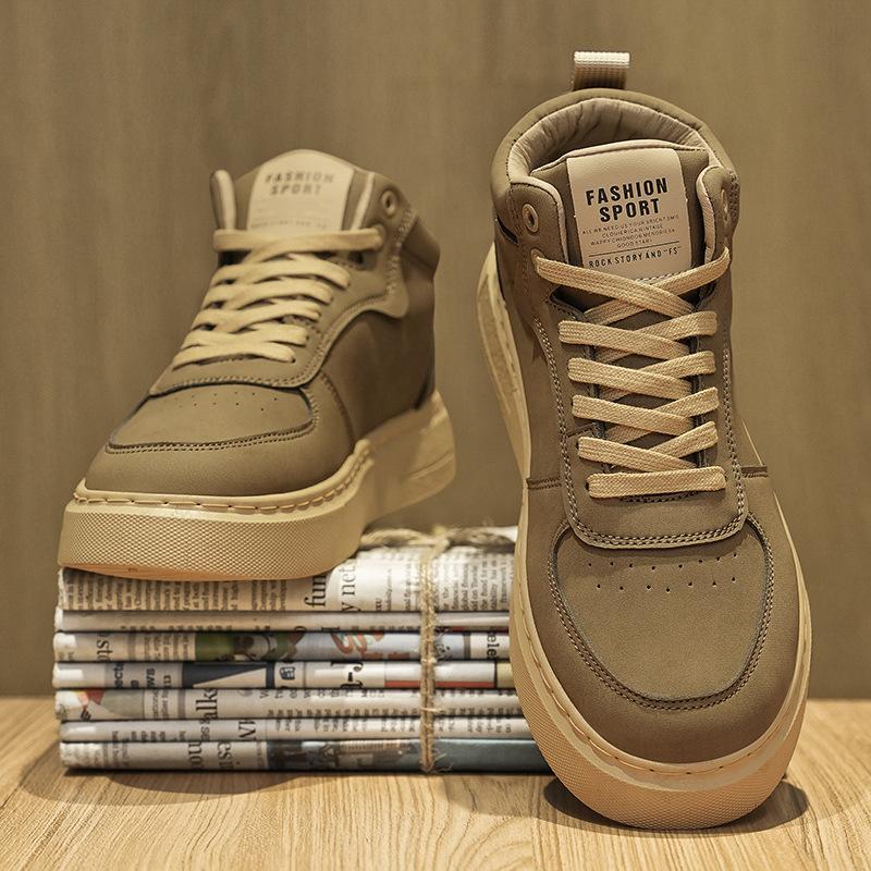 New Autumn and Winter High-top Board Shoes Men's Shoes Warm Outdoor Shoes Casual Shoes Light, Non-slip and Wear-resistant Thick-soled Students