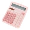 Desktop Calculator 12 Digits Verification Function Battery-operated Large Screen Students Home Office Factory Business (pink)