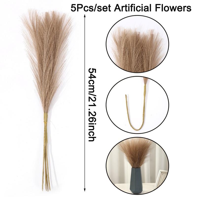 5/15 sztuk Suszone Trawy Pampasowe Bukiet, Boho Dekoracja Stołu, na Wesele, Do Domu, Rustykalne Przyjęcie, Dekoracje Na Baby Shower