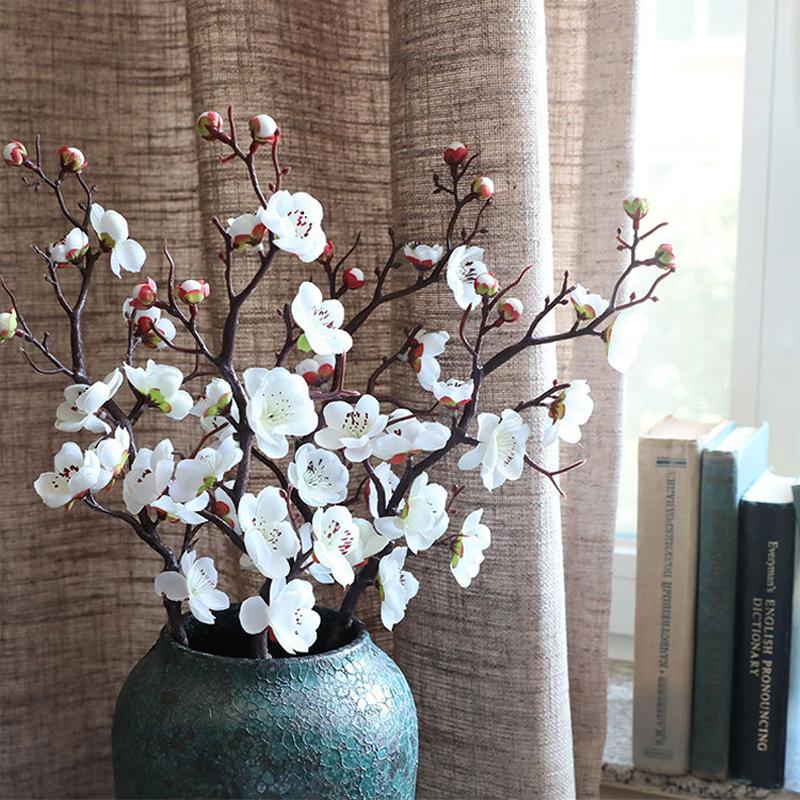 Artificial Flower Cherry Red Artificial Plant Plum Blossom Silk Flower Small Winter Plum