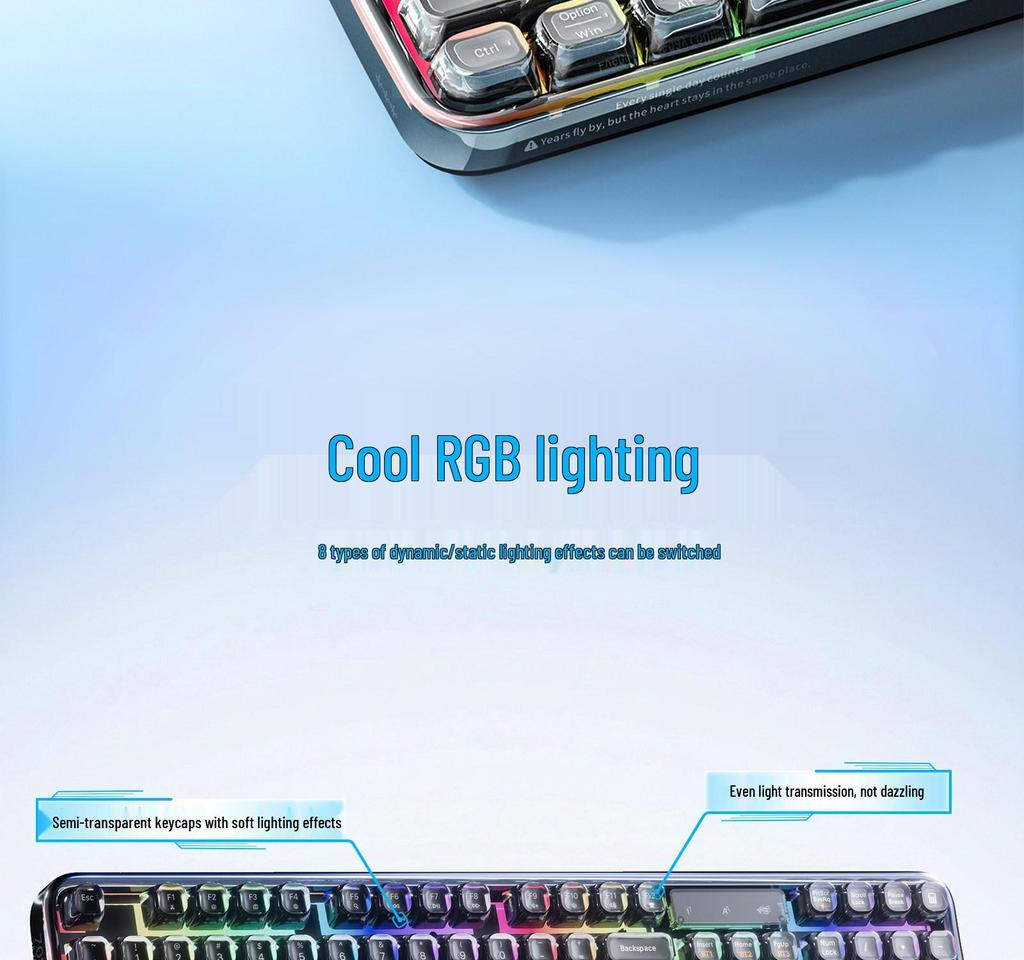 Crystal Arc RGB SK-708CDM Wireless Bluetooth Tri-Mode Keyboard