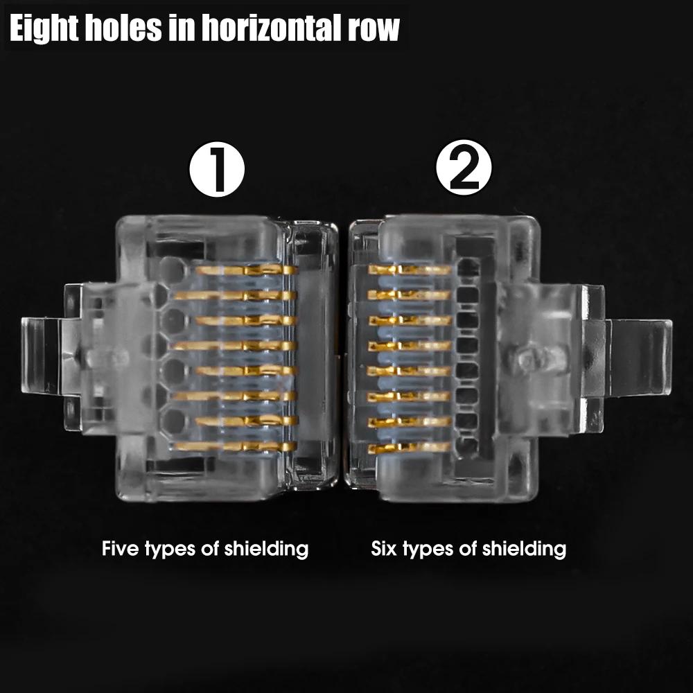 50/100 Stück Cat6 Cat5e RJ45 Geschirmter Stecker Modulare Stecker Kabel Netzwerkstecker Vergoldete Ethernet PC Hardware Kabeladapter