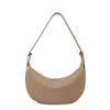 New Women Bags 100% Genuine Leather Underarm Totes Solid Color Commute Handbag Portable Adjustable Half Moon Female Shoulder Bag