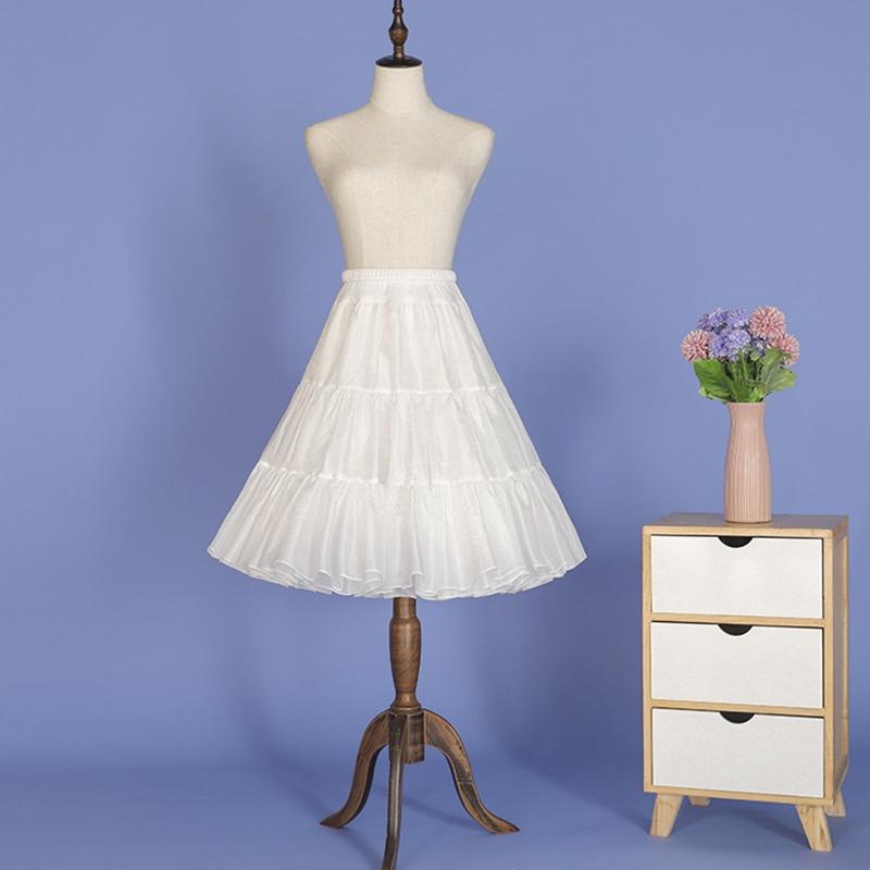 A-line Petticoat Crinoline Slips Wedding Accessories White Tutu Skirt 50s Vintage Puffy Underskirt for Lolita Costume