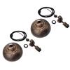 2 Set Vintage Industrial Plug in Pulley Pendant Light with 19.6ft Cord Bronze Dome Ceiling Light